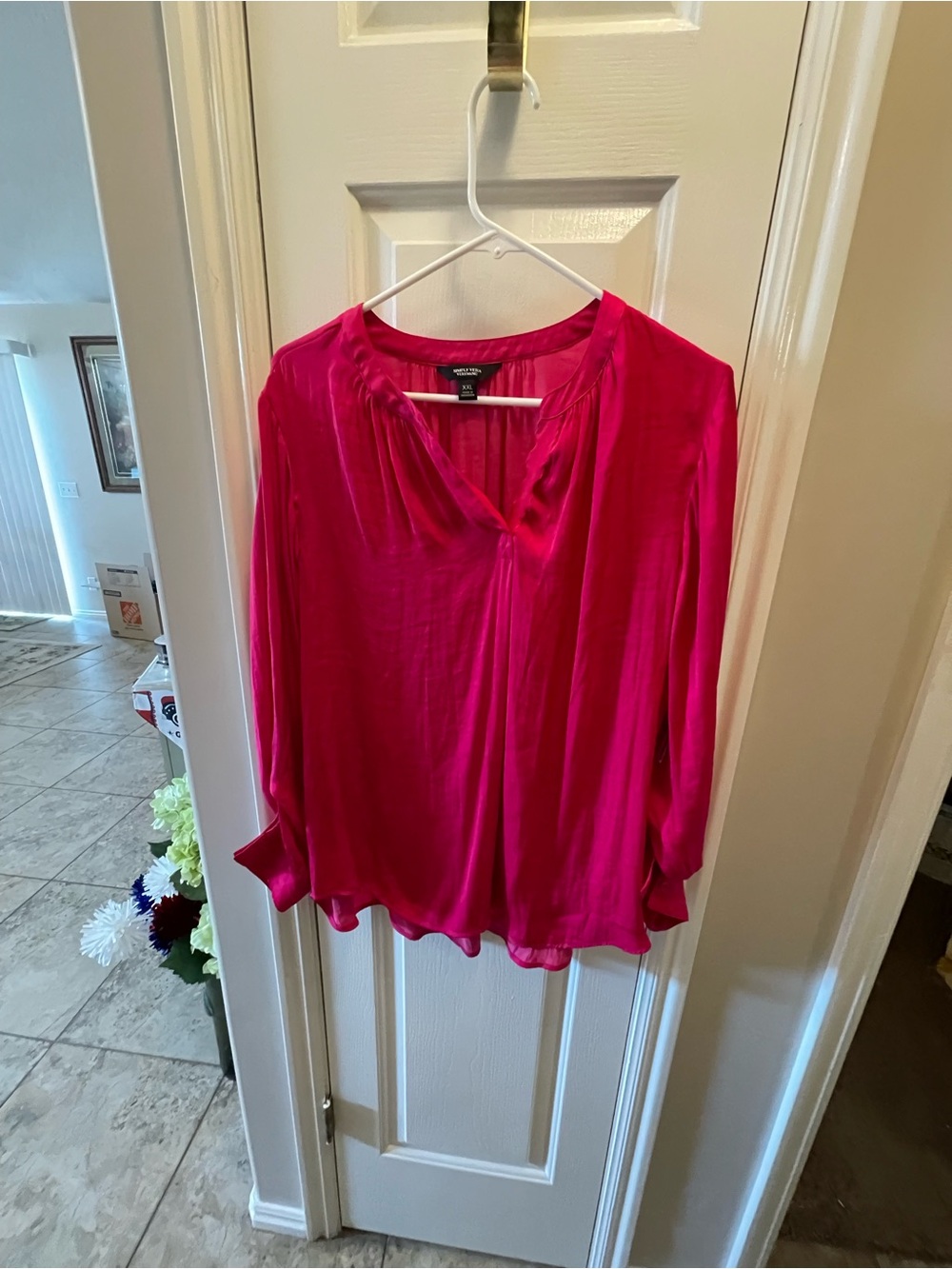 Simply Vera Vera Wang Vibrant Pink Blouse